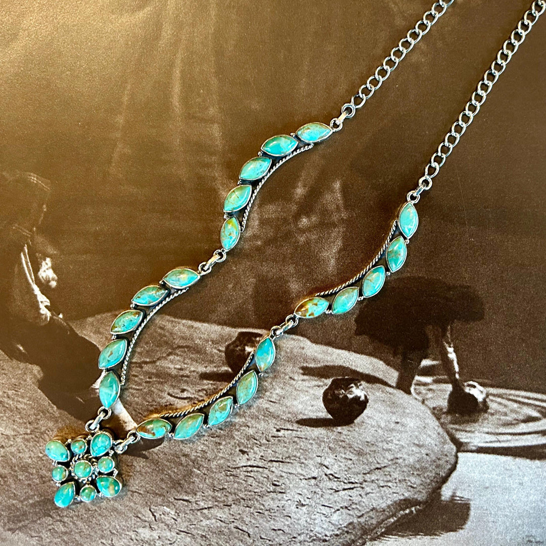 Natural Turquoise Necklace Turquoise Wedding Necklace Handmade Necklace Genuine Kingman Turquoise Necklace Feminine Turquoise Necklace
