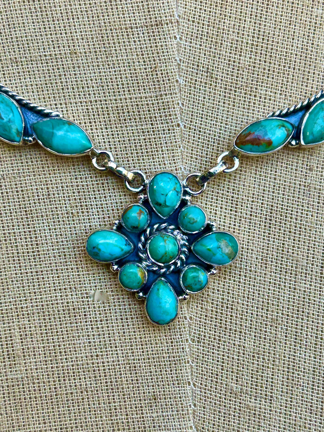 Natural Turquoise Necklace Turquoise Wedding Necklace Handmade Necklace Genuine Kingman Turquoise Necklace Feminine Turquoise Necklace
