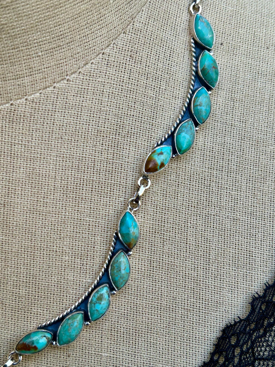 Natural Turquoise Necklace Turquoise Wedding Necklace Handmade Necklace Genuine Kingman Turquoise Necklace Feminine Turquoise Necklace