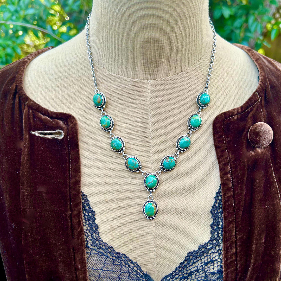 Turquoise Y Shaped Necklace, Turquoise Lariat Necklace, Turquoise Statement Necklace, Kingman Turquoise Necklace Handmade Turquoise Necklace