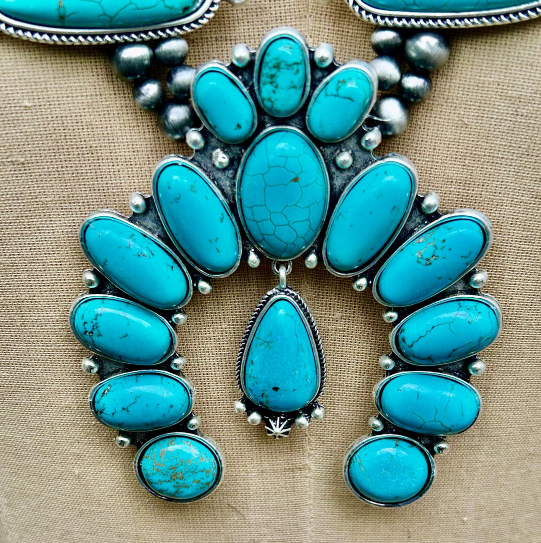 Squash Blossom Turquoise Necklace