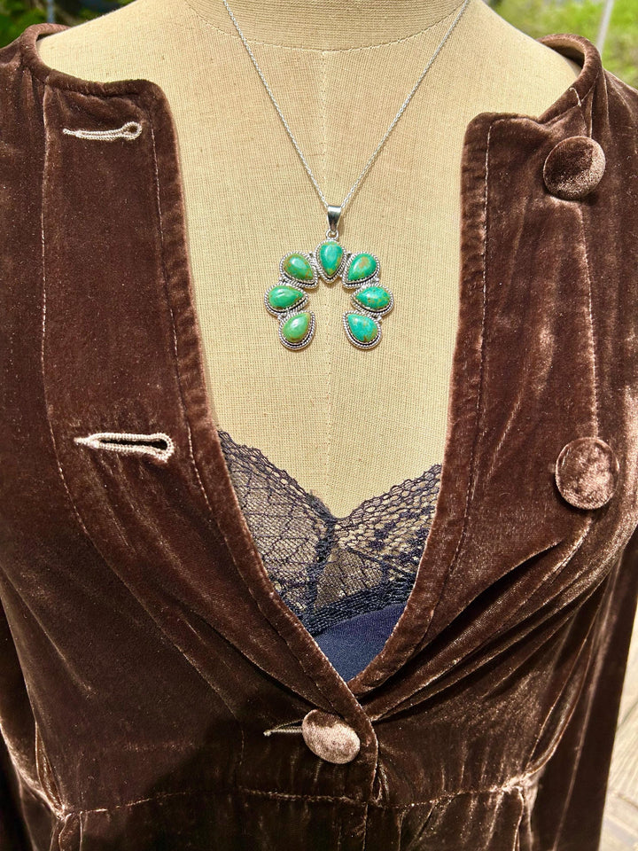 Royston Turquoise Naja Pendant Necklace: Handmade Sterling Silver Southwestern Jewelry