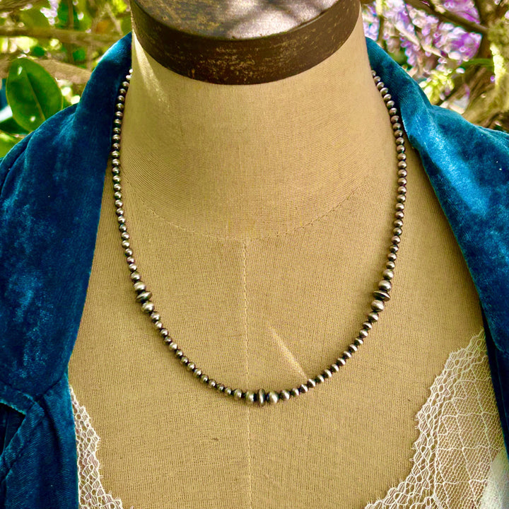 Handmade Sterling Silver Navajo Pearl Necklace -  Southwestern Artisan Crafted