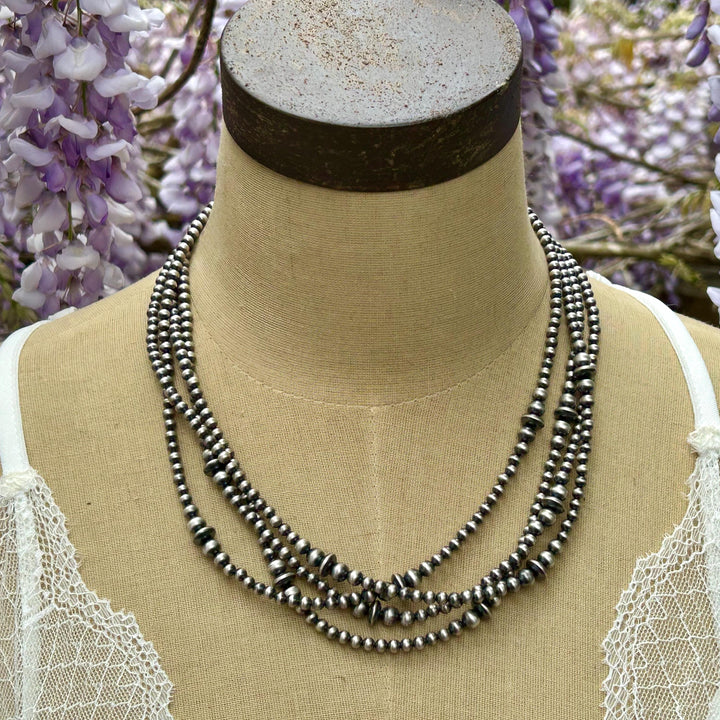 Handmade Sterling Silver Navajo Pearl Necklace -  Southwestern Artisan Crafted