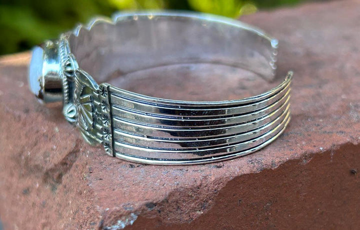 Wild Horse and Sterling Silver Thunderbird Cuff Bracelet Signed and Stamped Sterling Southwestern Wild Horse Bracelet Cuff Wild Horse Cuff