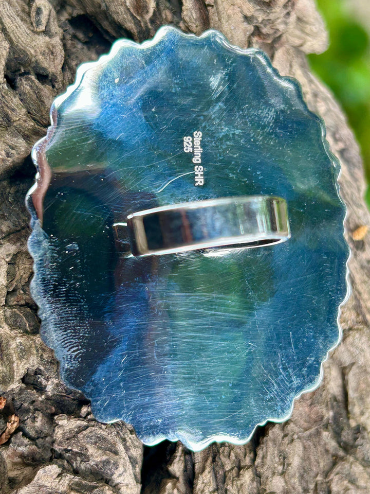Kingman Turquoise Cluster Ring - Sterling Silver - Statement Big Ring