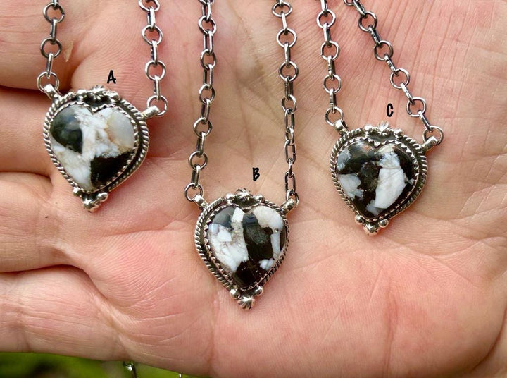 Kingman Turquoise Heart Pendant: Sterling Silver Gemstone Necklace