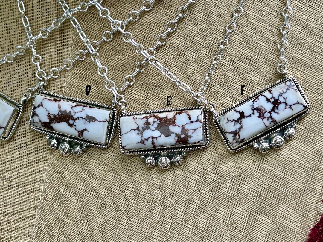 Wild Horse Silver Bar Necklace - Western Style