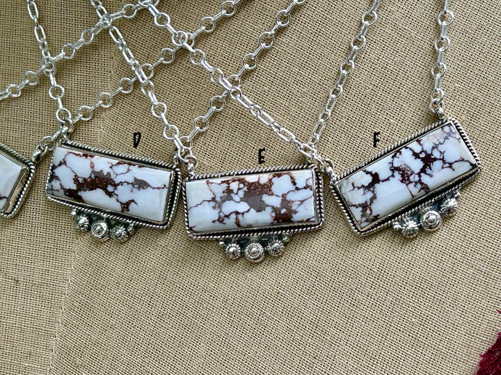 Wild Horse Silver Bar Necklace - Western Style