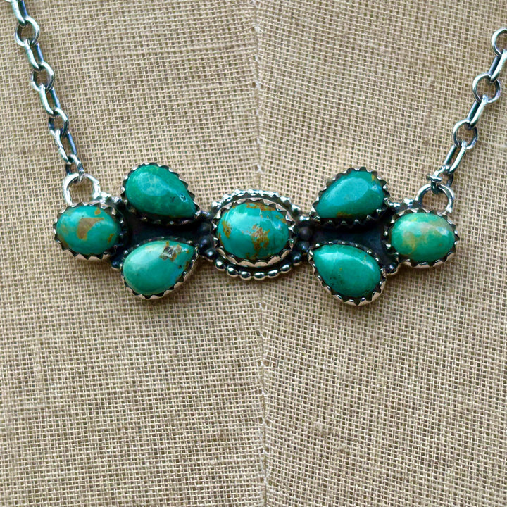 Kingman Turquoise Necklace: Sterling Silver, Southwestern Style