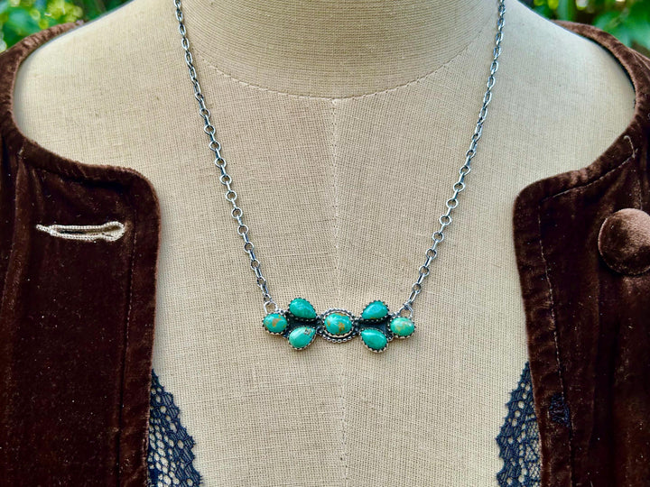 Kingman Turquoise Necklace: Sterling Silver, Southwestern Style