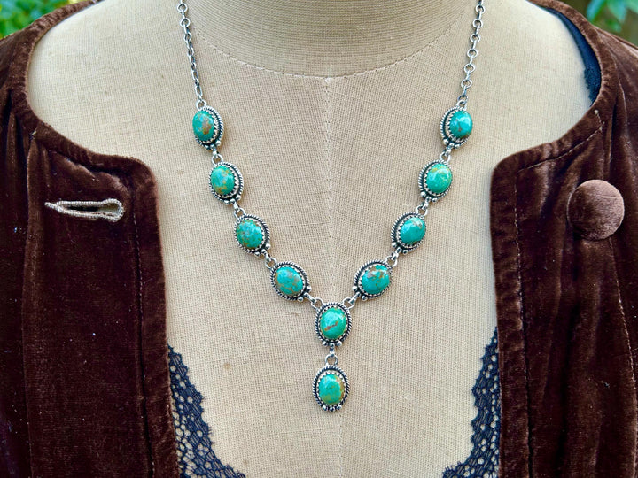 Turquoise Y Shaped Necklace, Turquoise Lariat Necklace, Turquoise Statement Necklace, Kingman Turquoise Necklace Handmade Turquoise Necklace