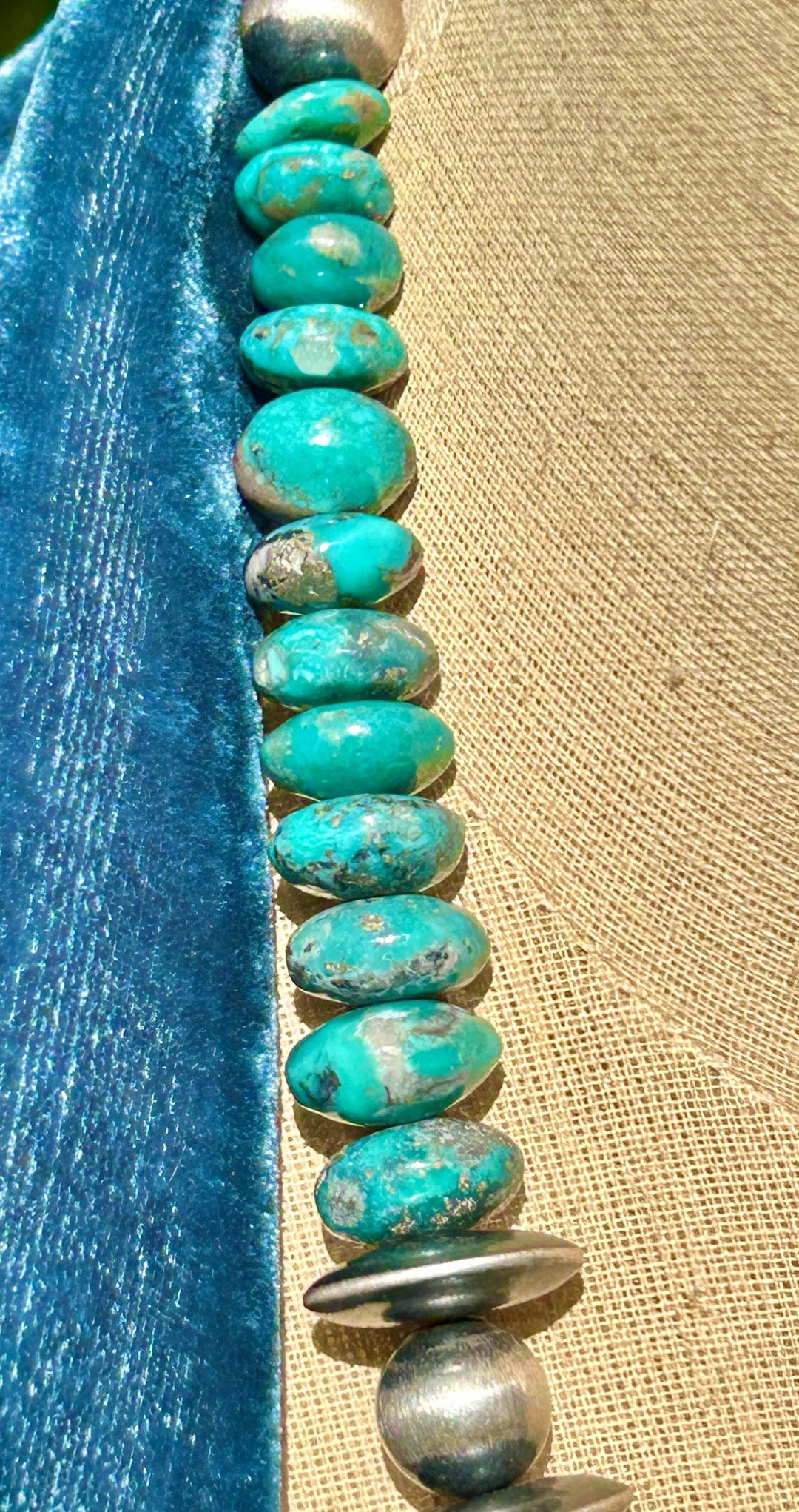 Kingman Turquoise Sterling Silver Pearl Necklace – Statement Southwestern Necklace