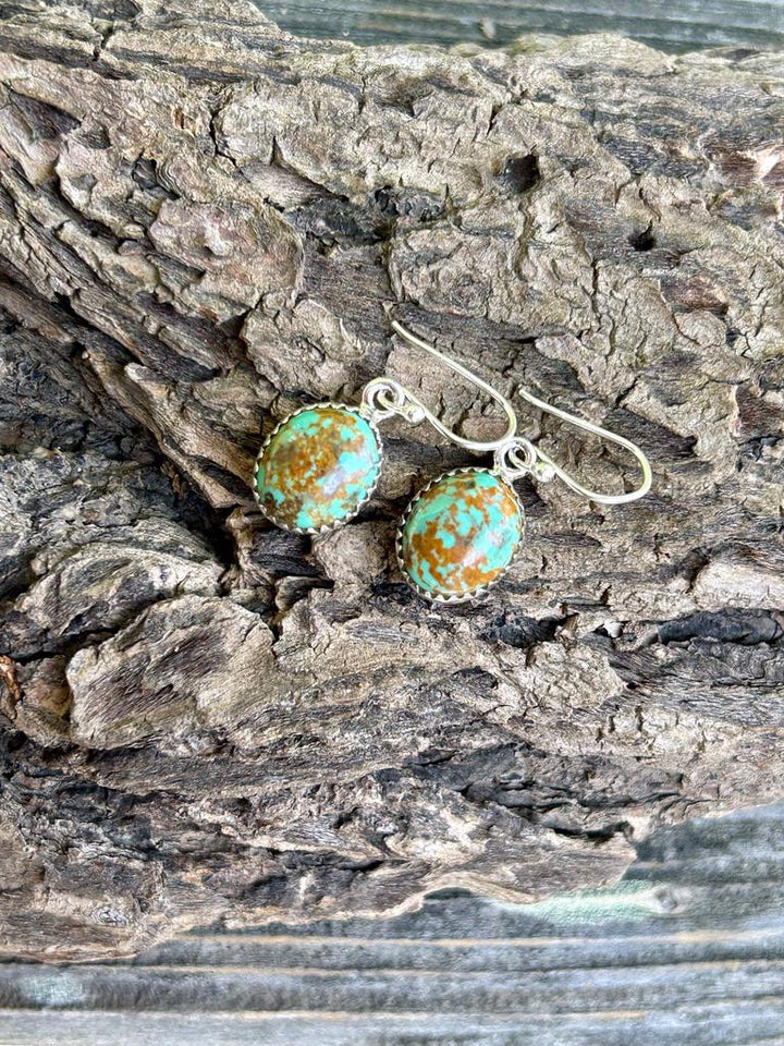Turquoise Sterling Silver Naja Necklace with Dangle Earrings - Handmade Southwestern Jewelry