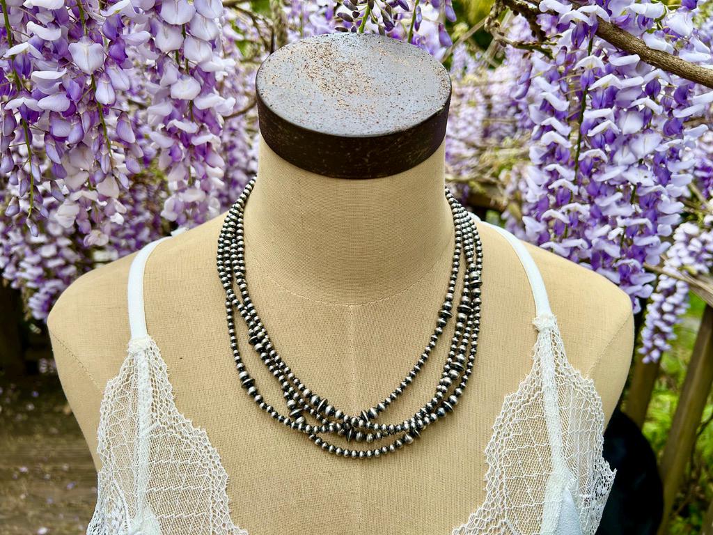 Handmade Sterling Silver Navajo Pearl Necklace -  Southwestern Artisan Crafted
