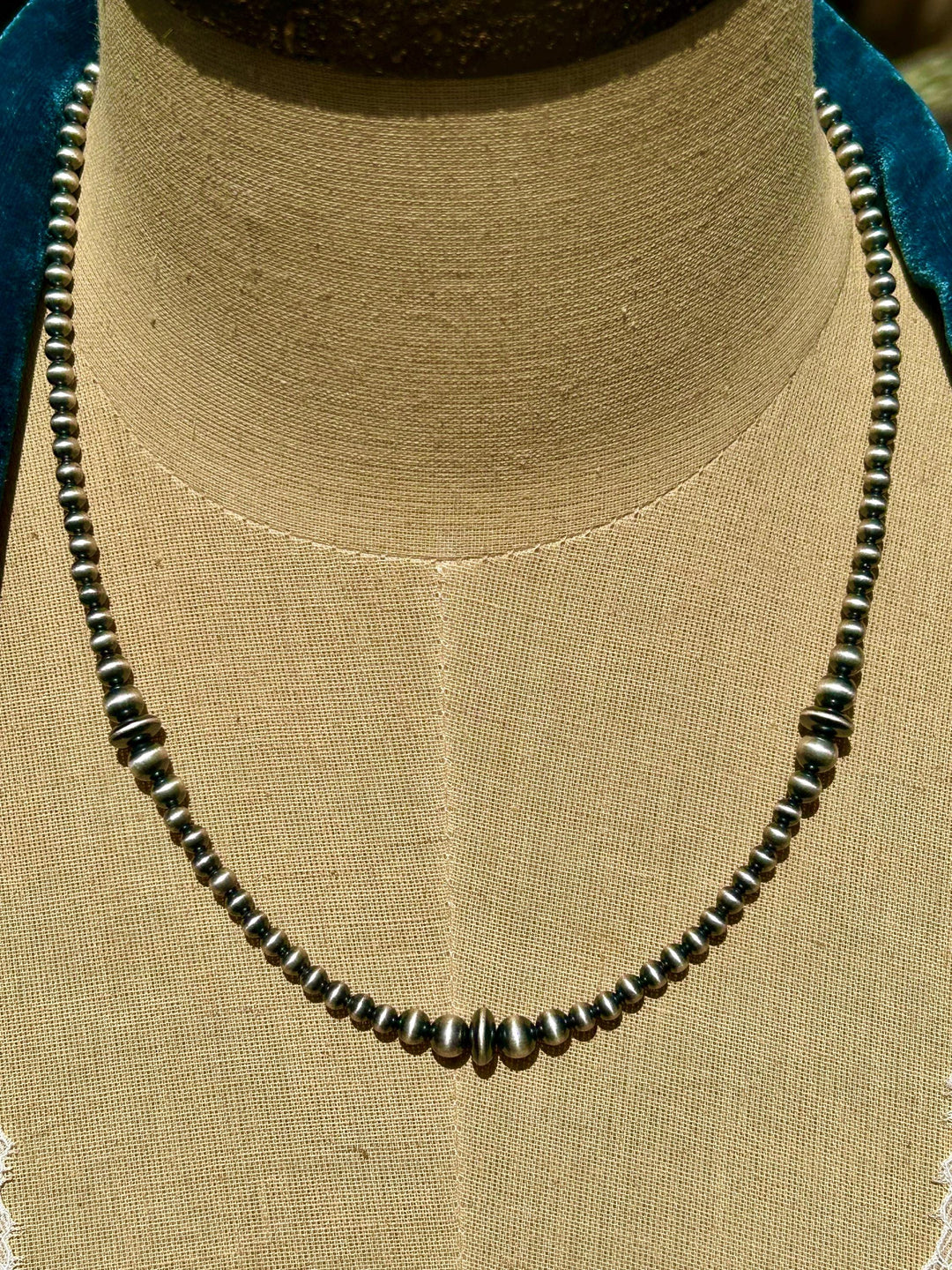 Handmade Sterling Silver Navajo Pearl Necklace -  Southwestern Artisan Crafted