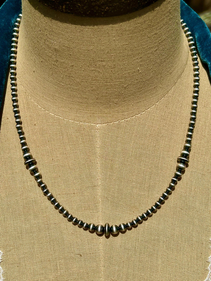 Handmade Sterling Silver Navajo Pearl Necklace -  Southwestern Artisan Crafted