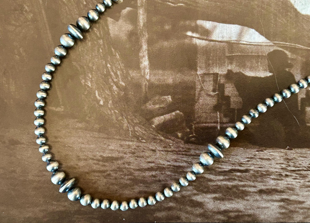 Handmade Sterling Silver Navajo Pearl Necklace -  Southwestern Artisan Crafted