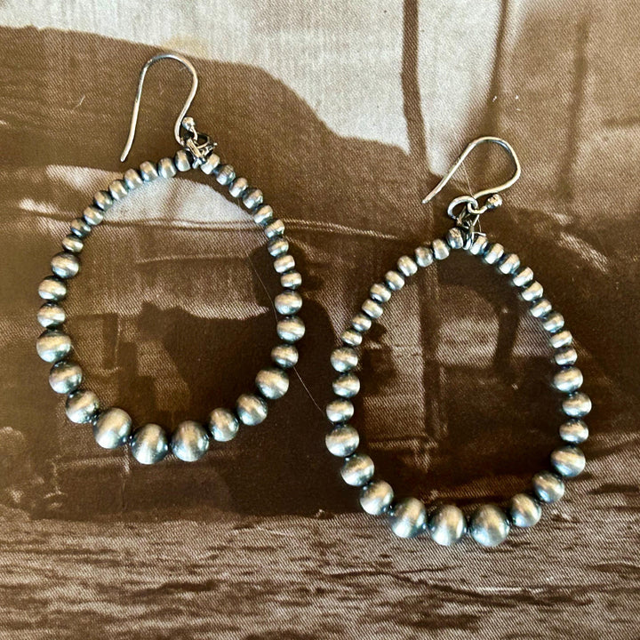 Handmade Sterling Silver Navajo Pearl Earrings -  Southwestern Artisan Crafted