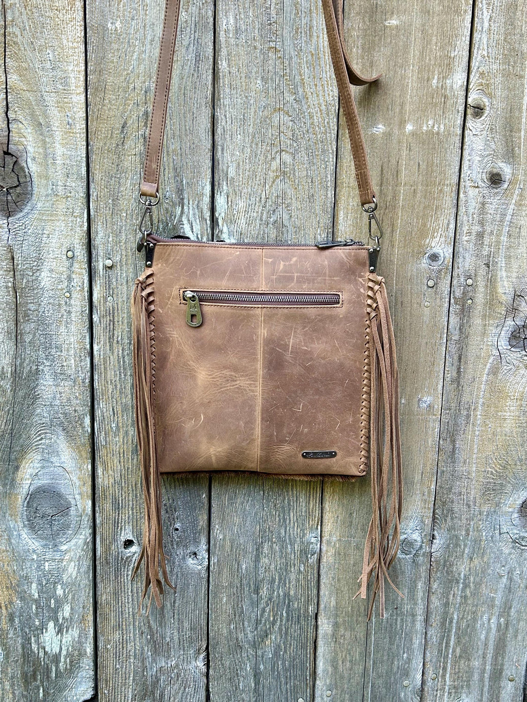 Western Fringe Crossbody Purse, Western Tooled Leather Cowhide Clutch, Crossbody Messenger Fringe Bag, *Shoulder Strap Included* Handmade