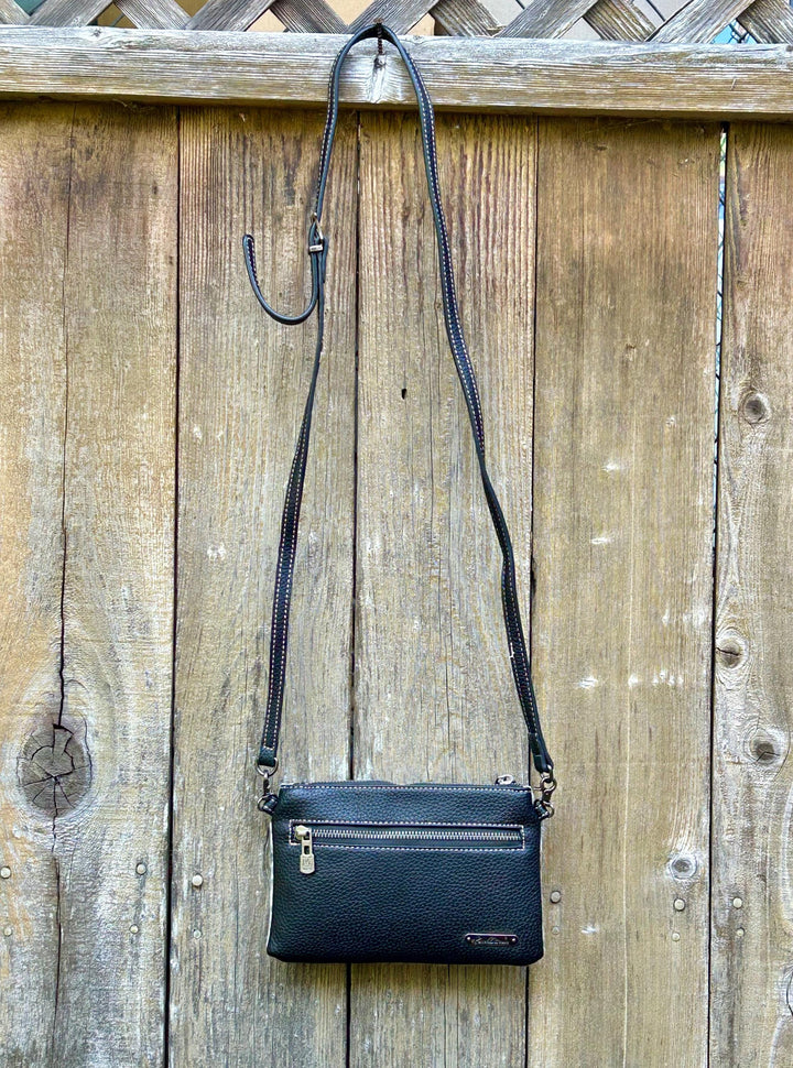 Cowhide Leather Crossbody Bag, Hide on Hair Leather Clutch, Leather Crossbody Bag, Black Leather Back, Genuine Quuality Leather