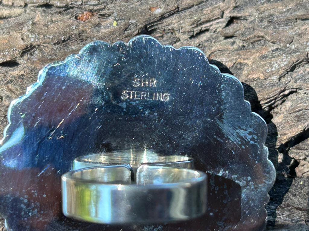 Kingman Turquoise Cluster Ring - Sterling Silver - Statement Big Ring, Southwestern Style