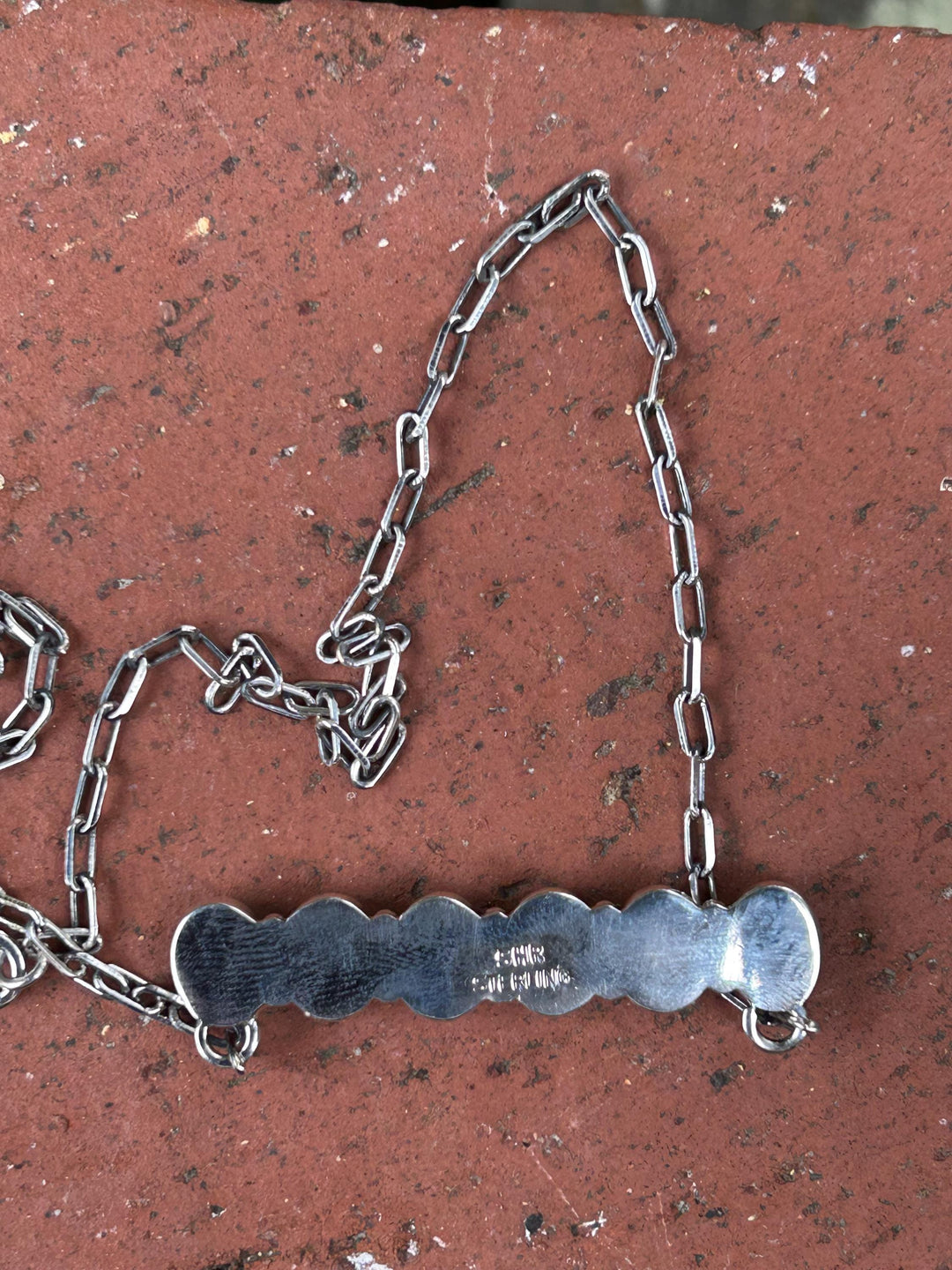 Kingman Turquoise Bar Pendant Necklace - Sterling Silver Paper Clip Chain