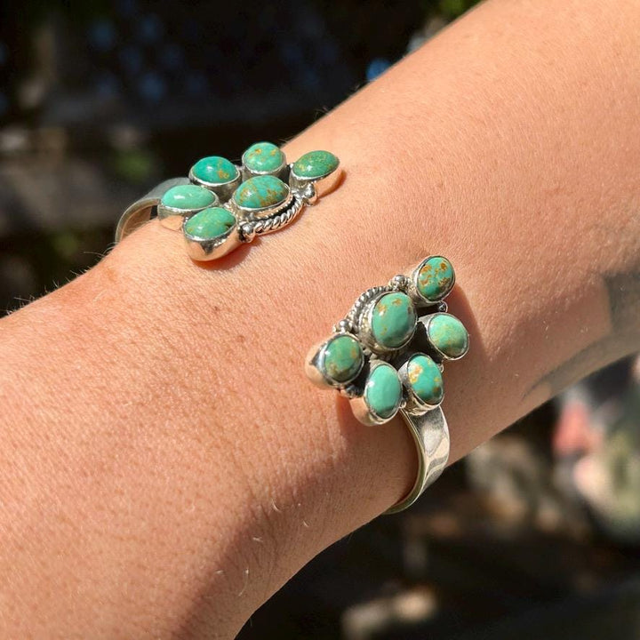 Kingman Turquoise and Sterling Silver Cuff Bracelet - Southwestern Style