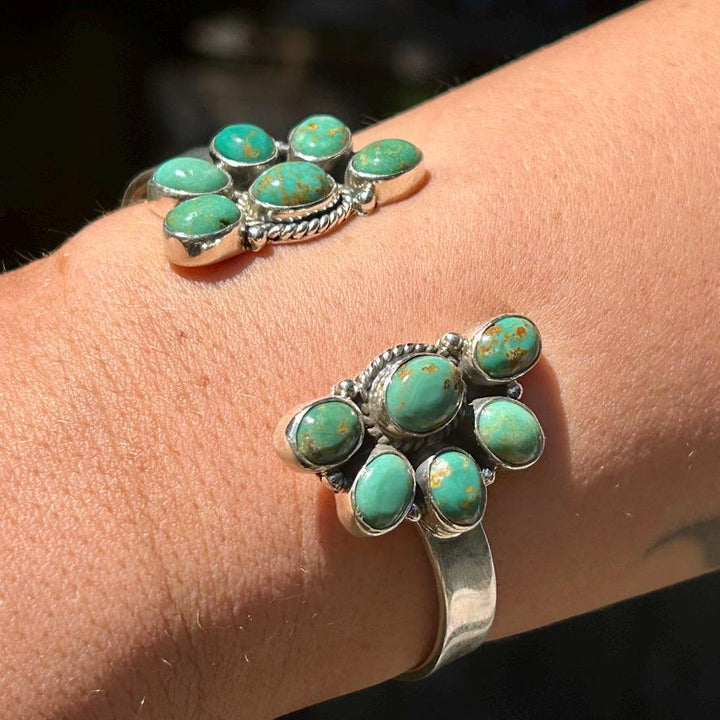 Kingman Turquoise and Sterling Silver Cuff Bracelet - Southwestern Style